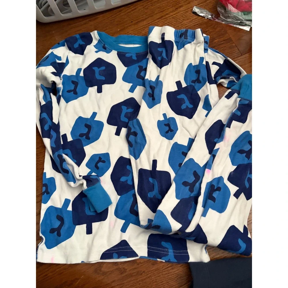 Carters Kids Hanukkah Dreidel Pajama Set Blue White Size 14 Long Sleeve 2 Piece‎